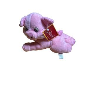 Lee's Babies Pink Pig Plush Lying Down Stuffed Animal Toy